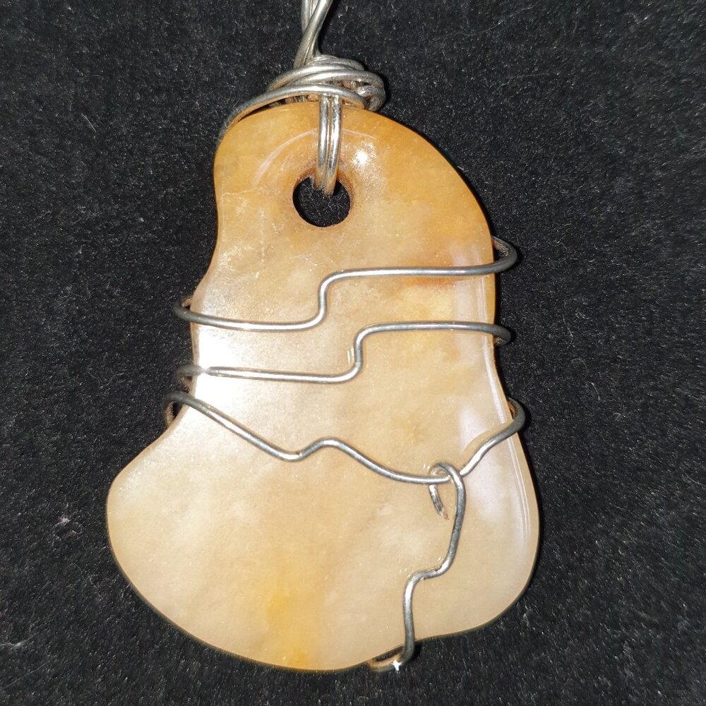 ✨ Bold Handcrafted Natural Yellow Jasper Silver Pendant Necklace ✨